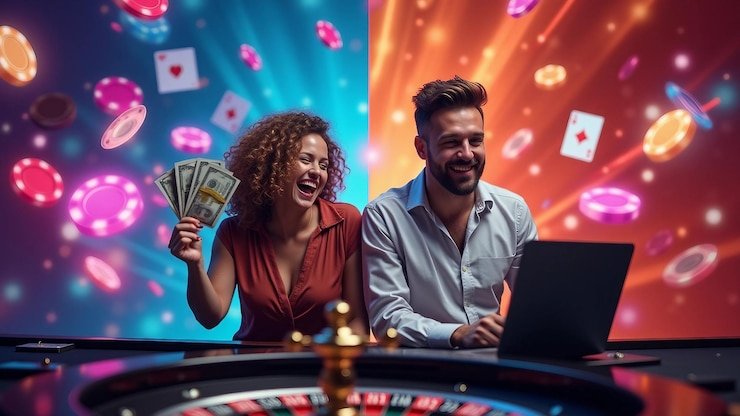 Layar Lightning Baccarat babaslot menampilkan pengganda acak, taruhan, dan hasil kartu dengan dealer langsung
